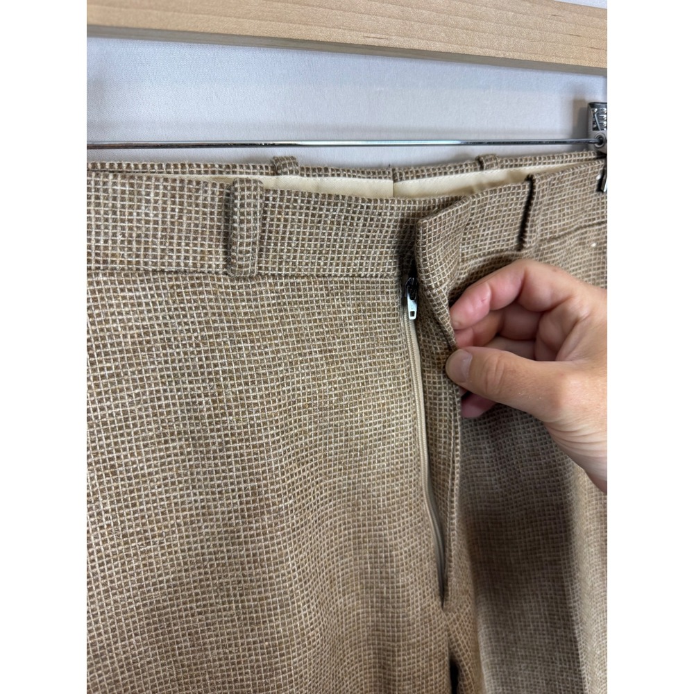 Vintage Simpsons The Store For Men Brown Micro Check Wool Blend Trousers 36x30 - Picture 3 of 9